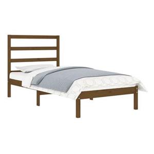 VidaXL Bedframe massief hout honingbruin 75x190 cm 2FT6 Small Single