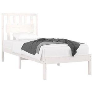 VidaXL Bedframe massief grenenhout wit 90x200 cm