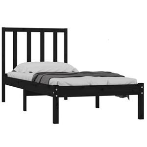 vidaXL Bettgestell »Massivholzbett Schwarz Kiefer 100x200 cm Bett Bettgestell Bettrahmen«