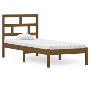 VidaXL Bedframe massief hout honingbruin 75x190 cm 2FT6 Small Single