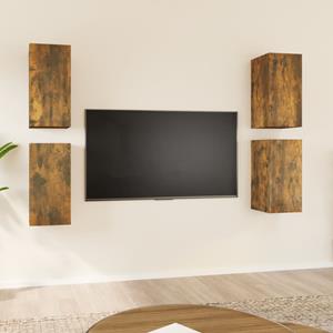 vidaXL Tv-meubelen 4 st 30,5x30x60 cm bewerkt hout gerookt eikenkleur