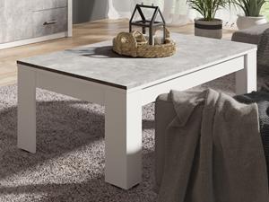Mobistoxx Rechthoekige salontafel GENJI 135 cm beton/wit