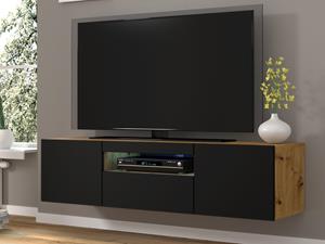 Mobistoxx Tv-meubel AUREO 3 deuren 150 cm artisan eik/zwart met led