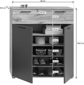 xonox.home Schuhkommode »Mason« (Flur Kommode 2-türig mit Schublade, BxH 90 x 104 cm), mit Soft-Close