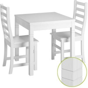 Erst-Holz Tisch-und Stuhlset mit Tisch und 2 Stühle skandinavischer Look waschweiß