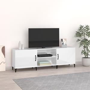 vidaXL Tv-meubel 150x30x50 cm bewerkt hout hoogglans wit