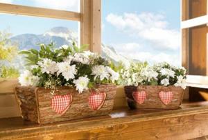 HOME Living Pflanz-Kasten Rinde Blumentöpfe braun