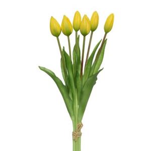 MARELIDA Tulpenbund mit 6 Blüten - H: 40cm gelb