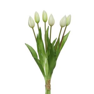 MARELIDA Tulpenbund mit 6 Blüten - H: 40cm weiß
