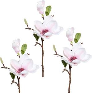 Yomonda Kunstpflanze Magnolie 3er-Pack rosa/weiß