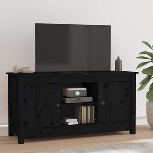 Tv-meubel 103x36,5x52 cm massief grenenhout zwart