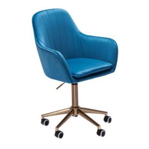 FineBuy Schreibtischstuhl 37 x 40 cm Sitzfläche Bezung aus Samt blau