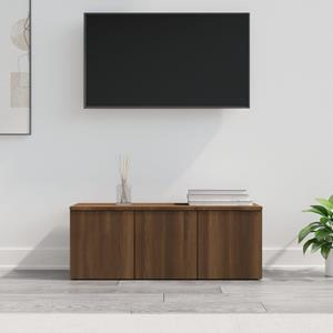 Tv-meubel 80x34x30 cm bewerkt hout bruineikenkleurig