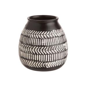 Butlers MALOU Vase Streifen Höhe 13cm schwarz/weiß