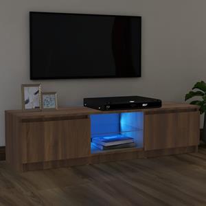 Tv-meubel met LED-verlichting 120x30x35,5 cm bruin eikenkleur
