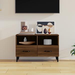 Tv-meubel 80x36x50 cm bewerkt hout bruineikenkleurig
