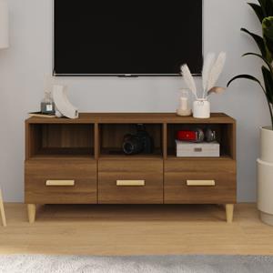 Tv-meubel 102x36x50 cm bewerkt hout bruineikenkleurig