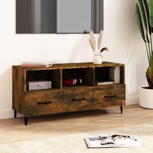 Tv-meubel 102x35x50 cm bewerkt hout gerookt eikenkleurig
