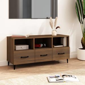 Tv-meubel 102x35x50 cm bewerkt hout bruineikenkleurig