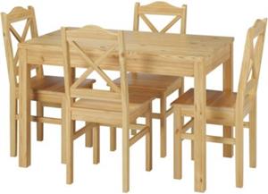 Erst-Holz Esszimmergarnituren mit Tisch und 4 Stühle Kiefer Massivholz natur