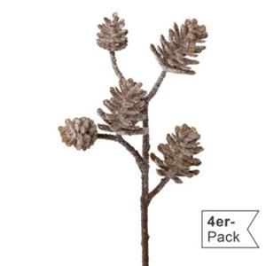 Yomonda Kunstpflanze Zapfenzweig 4er-Pack braun