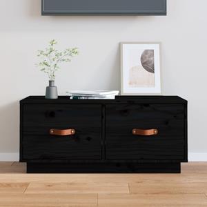 Tv-meubel 80x34x35 cm massief grenenhout zwart