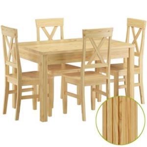 Erst-Holz itzgarnitur mit Tisch und 4 Stühle Kiefer Massivholz Vollholzmöbel natur