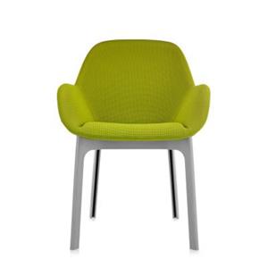 Kartell Clap Stuhl Stühle  Gestellfarbe: grau Bezu grün Solid Colour