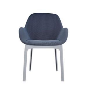 Kartell Clap Stuhl Stühle  Gestellfarbe: grau Bezu grau Solid Colour