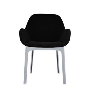 Kartell Clap Stuhl Stühle  Gestellfarbe: grau Bezu schwarz Solid Colour