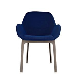 Kartell Clap Stuhl Stühle  Gestellfarbe: taupe Bezu blau Solid Colour