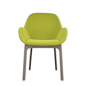 Kartell Clap Stuhl Stühle  Gestellfarbe: taupe Bezu grün Solid Colour