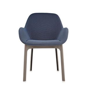 Kartell Clap Stuhl Stühle  Gestellfarbe: taupe Bezu grau Solid Colour