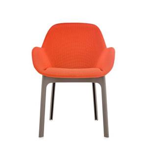 Kartell Clap Stuhl Stühle  Gestellfarbe: taupe Bezu orange Solid Colour