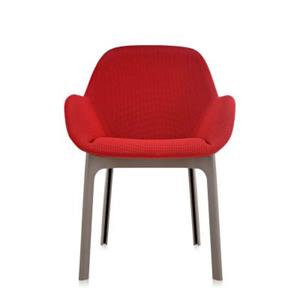 Kartell Clap Stuhl Stühle  Gestellfarbe: taupe Bezu rot Solid Colour