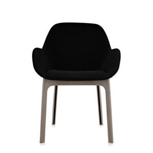 Kartell Clap Stuhl Stühle  Gestellfarbe: taupe Bezu schwarz Solid Colour