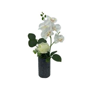 NTK-Collection Kunstblume weiße Orchidee in Vase Leilani