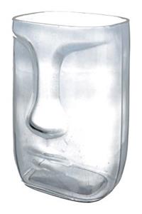 Gilde Glas Vase Face grau