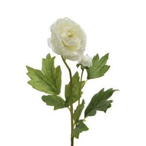 MARELIDA Dekoblume Ranunkel mit Blüte und Knospe - H: 57cm weiß