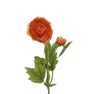 MARELIDA Dekoblume Ranunkel mit Blüte und Knospe - H: 57cm orange