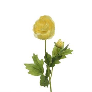 MARELIDA Dekoblume Ranunkel mit Blüte und Knospe - H: 57cm gelb