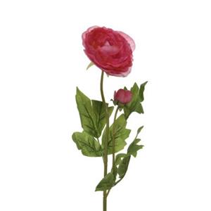 MARELIDA Dekoblume Ranunkel mit Blüte und Knospe - H: 57cm rot