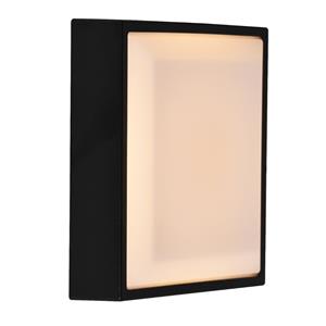 Vierkante gevelverlichting zwart met ingebouwde LED lichtbron Nordlux Oliver