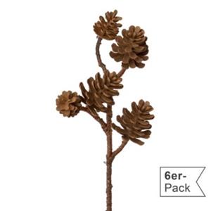 Yomonda Kunstpflanze Zapfenzweig 6er-Pack braun