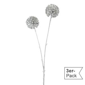 Yomonda Kunstpflanze Allium 3er-Pack silber