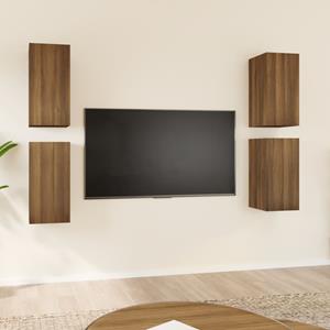 vidaXL Tv-meubelen 4 st 30,5x30x60 cm bewerkt hout bruineikenkleurig