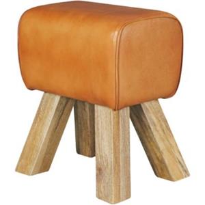 FineBuy Sitzhocker Mango Braun 40 x 25 cm Sitzfläche braun