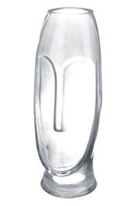 Gilde Glas Vase Moai grau