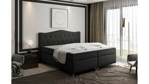 Stylefy Heaven Boxspringbett Schwarz Strukturstoff INARI 140x200 cm