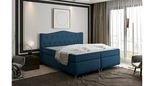 Stylefy Heaven Boxspringbett Blau Strukturstoff INARI 140x200 cm